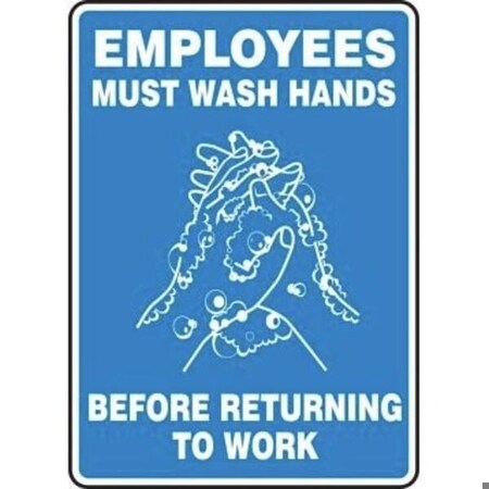 Accuform Safety Sign EMPLOYEES MUST WASH MRST570XP MRST570XP